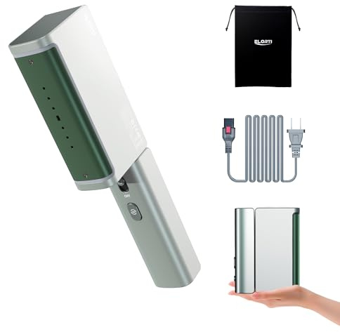 ELORTI 1200W Travel Steamer for Clothes Portable Mini, Dual Voltage (110-220V), Foldable Clothes Steamer and Iron, Compact Garment steamer,15s Fast Heat-Up, Pluggable Cable, Worldwide Travel (Green)