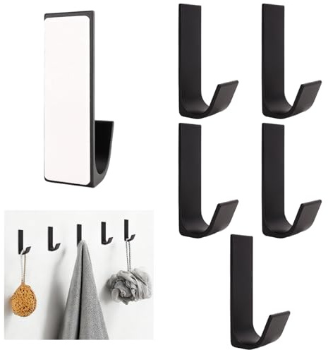 Zidoley 5 Pezzi Ganci Adesivi,Appendini Adesivi,Ganci Adesivi Bagno,Appendi Strofinacci Cucina,Senza Perforazione Gancetti Adesivi Per Bagno Cucina Soggiorno Porta e Ufficio