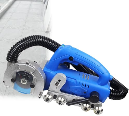 RkgSinuo Limpiadora De Juntas De Baldosas EléCtrica, con Soplador De Agua AutomáTico Y Profundidad De Corte Ajustable para Limpieza De Huecos