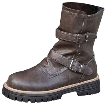 2026 Petite - Botas de media pantorrilla para mujer, botas de agua gruesas de moda, suela de lengüeta de nieve, fáciles de limpiar, para pasear al perro, caminar por el campo, para damas, hasta la