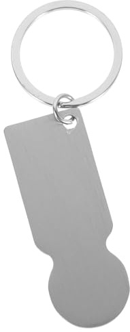 CLISPEED Shopping Trolley Token Keychain Set, 2pcs Stainless Steel Store Cart Coins Compact Metal Key Ring for Grocery Shopping and Cart Removal