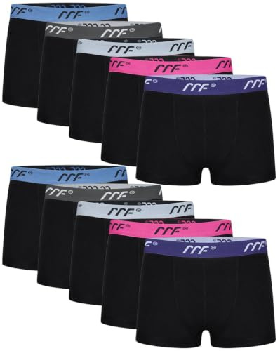 MR FABRIC Men’s Cotton Boxer Shorts 10-Pack, Breathable Retro Fit Boxers, Soft & Comfortable Men’s Underwear
