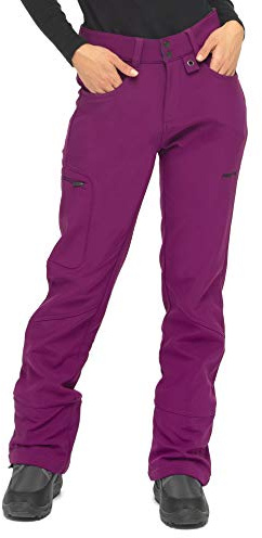 ARCTIX Sarah Fleece-Lined Softshell Pants Pantalones para Nieve, Mujer, Ciruela, X-Small (0-2) Short
