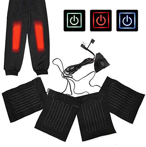 Chaleco Calefactor para Ropa, Almohadilla Térmica eléctrica de 3 velocidades, Ideal para Mascotas, Almohadilla Térmica de Invierno con Interruptor, 4 Piezas