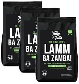 Tales & Tails Lamm Ba Zamba Halbfeuchtes Trockenfutter für Hunde | Getreidefrei | Mit 75% Lamm Als Tierische Proteinquelle | Nur 6 Zutaten | Hohe Verträglichkeit | 3X 4kg