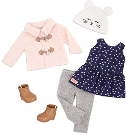 Our Generation 18-Inch Doll Outfit, Cheerfully Chilly Duffle Coat Set