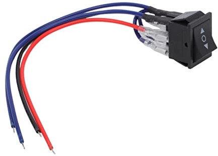 Konuooer Interrupteur 3 Positions 12v Inverseur de Polarité ON-Off-ON Interrupteur à Bascule Moteur à Courant Continu 10A 6 Broches Bouton Réinitialisation Momentanée Poussoir avec Câble