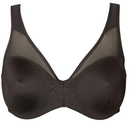Lovable Reggiseno Donna Generous Minimizer con Ferretto e Coppa in Microfibra con Inserti in Tulle Articolo L0AMT, 004 Nero/Black, ITA 4C - INT 36C - UK 36C - D 80C - EU 80C