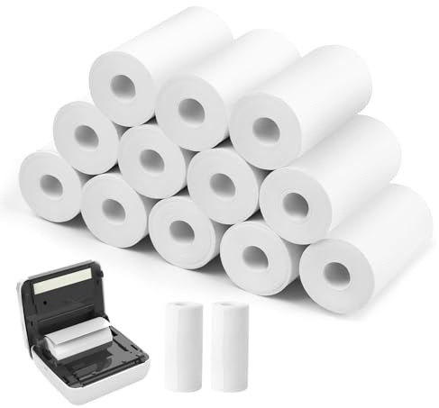 TNEDFOD 12 rollos de papel térmico para impresora, papel de impresión de recarga para cámaras instantáneas para niños para mini impresora fotográfica térmica