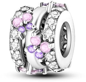 LIGHTDOG Ciondolo Charm Donna Argento 925 per Bracciale Charms Perline adatto per Bracciale Pandora Compatibile con Bracciali Europei per Donne Regali di Natale Charms