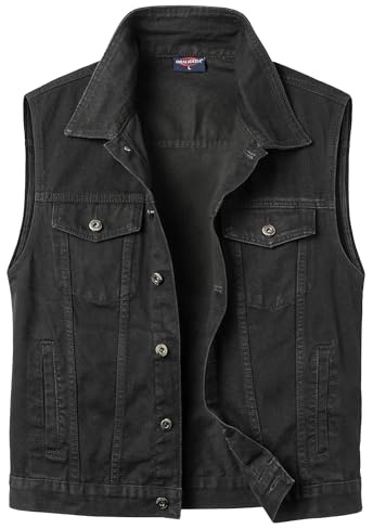 Oralidera Chalecos Vaquera para Hombre Biker Chaleco Tejano Moto Chaqueta Vaquera Sin Mangas
