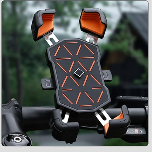 Akozon Soporte para Teléfono para Bicicleta, Soporte Ligero Antivibración para Bicicletas y Bicicletas de Montaña, Abrazadera de Navegación Multifuncional para Teléfonos Móviles (Montaje de Espejo
