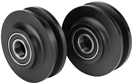 4 pièces Roulettes Porte, Coulissantes Roues de Porte, Grange Placard Armoire, Quincaillerie Cabinet Fenêtre Poulie Coulissante Noir