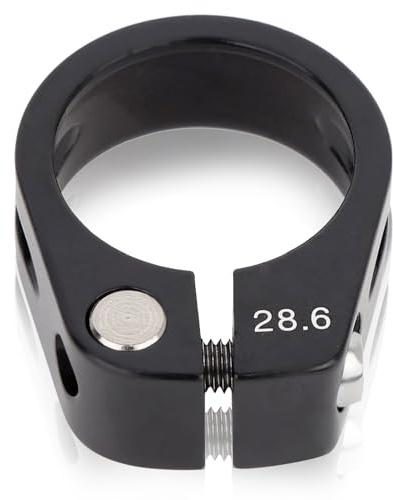 Seat Post Clamp, Secure Adjustable Quick Release Bolt Type Bicycle Seat Clamp Aluminum Alloy Black Finish 28.6mm for Mountain Road Cyclists Commuters Riders