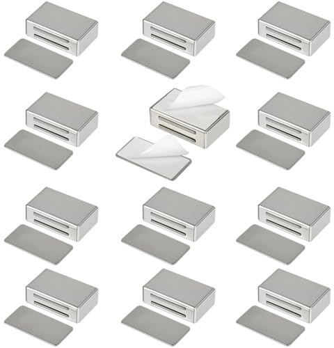 TIMESETL 12Pack Cabinet Magnetic Catch Adhesive, Magnetic Door Catch Cabinet Door Magnet Latch Stainless Steel Kitchen Magnetic Latch for Cupboard Magnetic Closure Closet Door Closing for Drawer