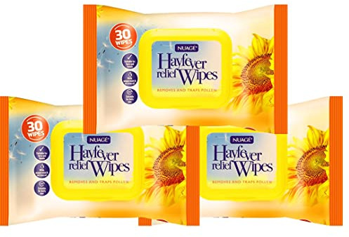 Hezvic Salviette allergiche al raffreddore da fieno - Rimuovono e trappolano il polline (3 x 30 salviette) - Salviette Nuvola per febbre da fieno e allergie - Rimedio domestico per la febbre da fieno
