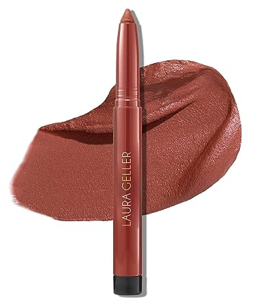 LAURA GELLER NEW YORK Kajal Longwear Matte Lip Color | Transfer Proof Nourishing Formula with Built In Sharpener| Hazelnut