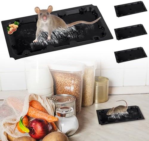 Piege a Souris 4 PCS, Tapis De Colle Anti - Souris pour Piège à Souris Plaque Adhésive Imperméable à l'eau, Produit Anti - Souris Efficace, pour Cuisine Chambre Balcon Garage