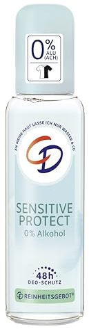 CD Deo Zerstäuber 'Sensitive Protect', 75 ml, sanftes Deodorant ohne Aluminiumsalze & ohne Alkohol, für empfindliche Haut geeignet, lang anhaltender Schutz für 48 h, vegan