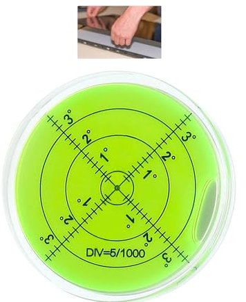 1 Pc Circular Bubble Spirit Level, Universal Precision Round Bullseye Level, High Precision Large Horizontal Bubble Cardan Level Horizontal Bubble for Measuring Instrument and Tripod (60 * 12mm)