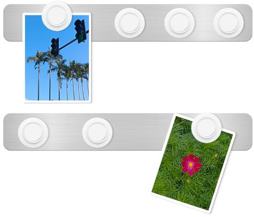 DUJEQM 2PCS Tableau Magnétique Mural et Frigo - Tableau Aimanté avec 7 Aimants Blancs, Tableau d'Affichage, Plaque Magnétique Bande Magnétique Autocollantes pour Bureau École Maison Photos Documents