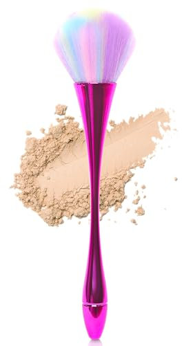 Kabuki - Pennello per make-up in polvere, pennello per trucco per viso, grande copertura, in polvere minerale per bronzo, fondotinta, blush Buffing (XMY PINK1-DE)