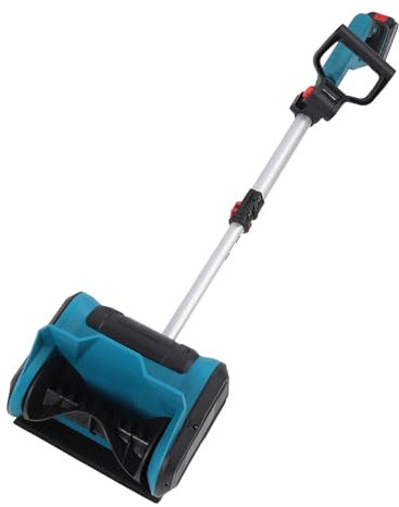 Spazzaneve Elettrico a Batteria 21V, Pala da in Acciaio Al Carbonio, Distanza di Lancio della di 6 M, con Caricabatterie per Patio, Prato, Giardino (Spina europea)