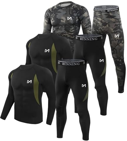 MEETYOO sous-vêtements Thermiques Homme Ensemble de Compression Respirant à Séchage Rapide pour SkiFitness et Cyclisme