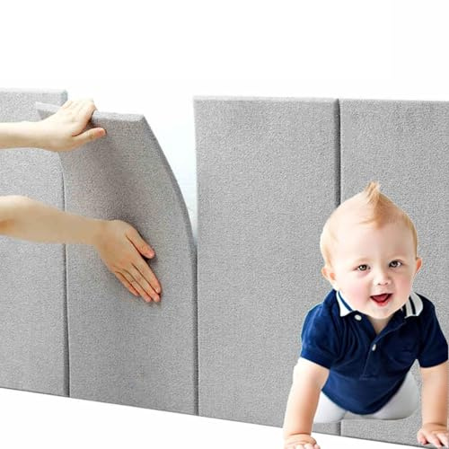 3D Wall Panels Anti-Collision Wall Padding Kid's Padded Wall Padding, 30cm x 60cm Self-Adhesive Soft Bag Wall Cushion Protection for Bedrooms, Children's Room Dance Club(Light gray,1pcs)