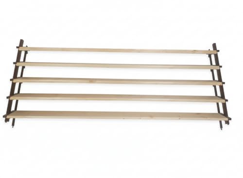 Pergola a lamelle con 1 set di lamelle in plastica e 5 travi in legno di abete parzialmente essiccato, sistema di protezione solare resistente alle intemperie, per terrazza e giardino, fai da te