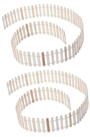 CLISPEED 2piezas Mini Valla de Madera Decorativa Accesorio para Valla de Jardín para Micropaisaje y Modelo Pack