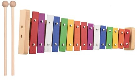 Xylofon Xylofon Glockenspiel med 15 toner | Färgglad träbas