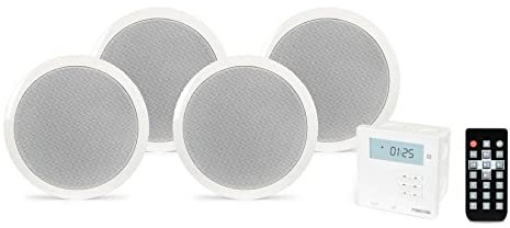 FONESTAR Kit Amplificador DE Pared USB Bluetooth con 4 Altavoces DE Techo 5.25