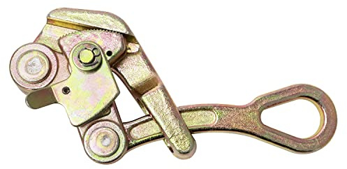 QWORK 1 T Cable Grip Wire Grip Steel Rope Jaw Puller for Wire Rope, Pulling 2204 Lbs