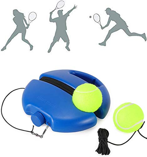 SIMEIXI L'allenatore di tennis fa rimbalzare la palla, set da allenamento con 2 palline rimbalzanti, tavola da tennis portatile per principianti, adatta a principianti, bambini e adulti.