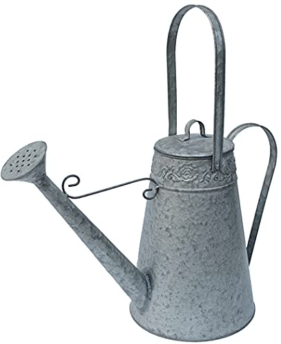 Nostalgie Kanne Deko Gießkanne Giesskanne mit Bügel Zink dunkel brüniert H28 x 30 x 30 cm