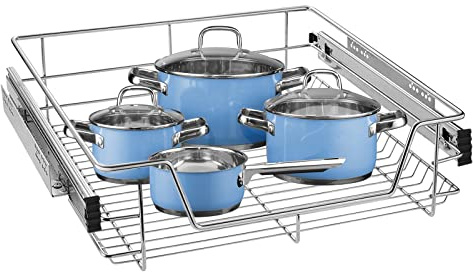 JOIEYOU 2 cajones telescópicos para armarios de 60 cm, cajones extraíbles de cocina