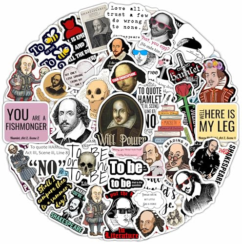 Stickers Shakespeare - Classique - Noir - Stickers Littéraires - Indoor - 1 unité - 1 sticker - BulbaCraft