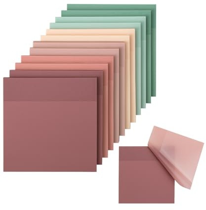Mr. Pen- Transparent Sticky Notes, 3”x3”, 12 Pads, 600 Sheets, Boho Colors, Bible Journaling Sticky Notes, See Through Sticky Notes, Translucent Sticky Notes, Stocky Notes for Bible Journaling