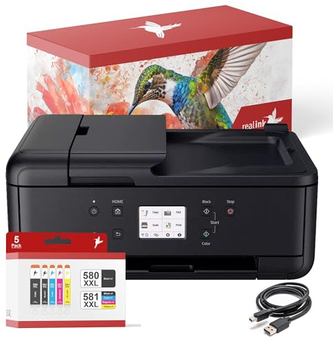 realink Bundle TR7650 Multifunktionsgerät (Drucker, Scanner, Kopierer) mit 5 XXL Druckerpatronen