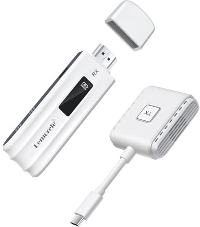 Wireless HDMI Transmitter and Receiver USB C,Lemorele 50M USB-C Transmitter Drahtlos übertragen,5G HDMI Funk für Streaming from MacBook,i-Phone 15,Laptop,Kamera zu Monitor/Projektor/TV