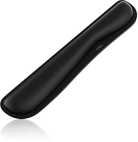 CSL Ergonomische Handgelenkauflage für Tastatur Keyboard und Maus – 43 cm, atmungsaktiv, abwaschbar – Komfortable Handballenstütze für Computer, Laptop und Notebook – Schwarz