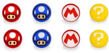 MMEGaming Couvercles de joystick compatibles avec Nintendo Switch 1, accessoires pour manette Nintendo Switch, Lite, OLED, JoyCon Grip, accessoires Joy Cons Switch (Mario)