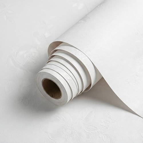 Pellicola Adesiva per Mobili Bianca – 40 x 600 cm, Impermeabile e Resistente all’Acqua, Facile da Applicare e Pulire, Flessibile e Antigraffio, Design Rivisto con Adesione Migliorata