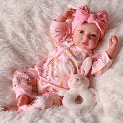 BABESIDE Muñeca Reborn Realista - 20 Pulgada Cuerpo de Tela Suave, Bebé Reborn Niña, como Un Verdadero Recién Nacido con Accesorios, Compañera Cariñosa para Niños a Partir de 3 Años