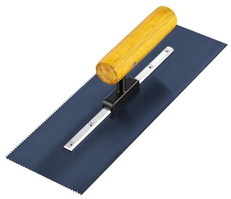 vsshe Frattazzo per stucco, Spatola dentata 8 mm, 30 x 10 cm Frattone Usa Manico, Frattazzo per pavimentisti industriali frattone, Lama in acciaio resistente, per Lisciare Intonaci,Colle,Gessi,Stucchi