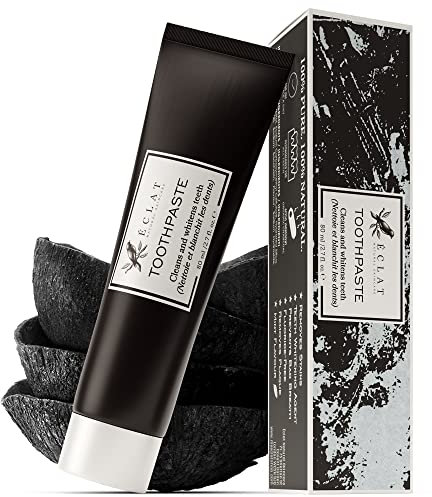 Charcoal Toothpaste Whitening - Natural Teeth Whitening Toothpaste, Activated Charcoal White Toothpaste for Teeth Whitening & Fresh Breath, Safe on Enamel, Fluoride Free Charcoal Toothpaste