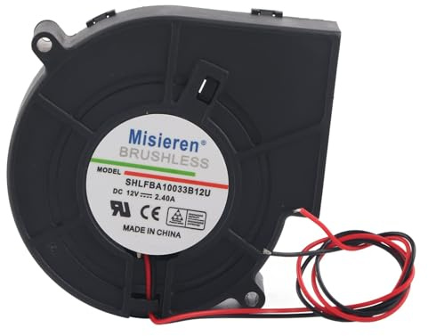 Atyhao soplador de aire , Recortadoras de cable Herramientas eléctricas de exterior doble bola turbina, ventilador de enfriamiento para picnic, camping, calefacción, barbacoa, 12 V, 2,4 A