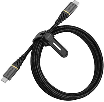 OtterBox USB C-C USB PD 2M Robustes, geflochtenes Schnelllade-Kabel, Performance Plus Serie, Schwarz