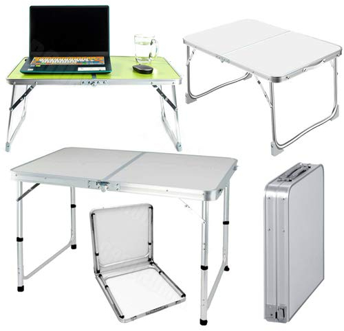 Tavolo pieghevole portatile in alluminio da 80 cm per feste all'aperto, giardino, picnic, barbecue, campeggio